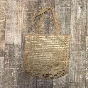 Madewell Tan Crochet Tote Bag NWT